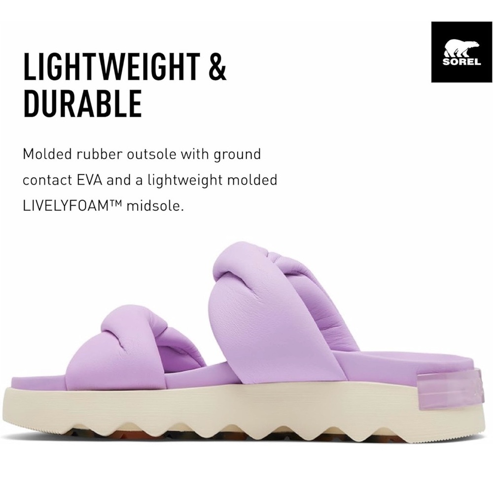Sorel Women's Viibe Twist Slide Sandals in Lilac - Picture 3 of 9